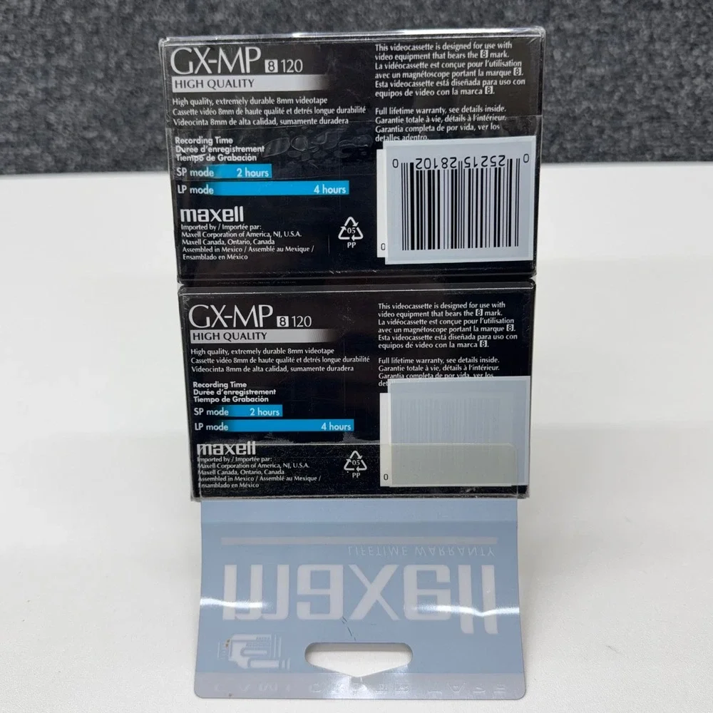 Maxell GX-MP 120 8mm Camcorder Video  Tape 2 Pack New Sealed High Quality 120min